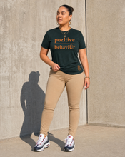 Load image into Gallery viewer, pozItive behaviŪr tee- Pine Green