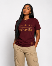 Load image into Gallery viewer, pozItive behaviŪr tee-Maroon