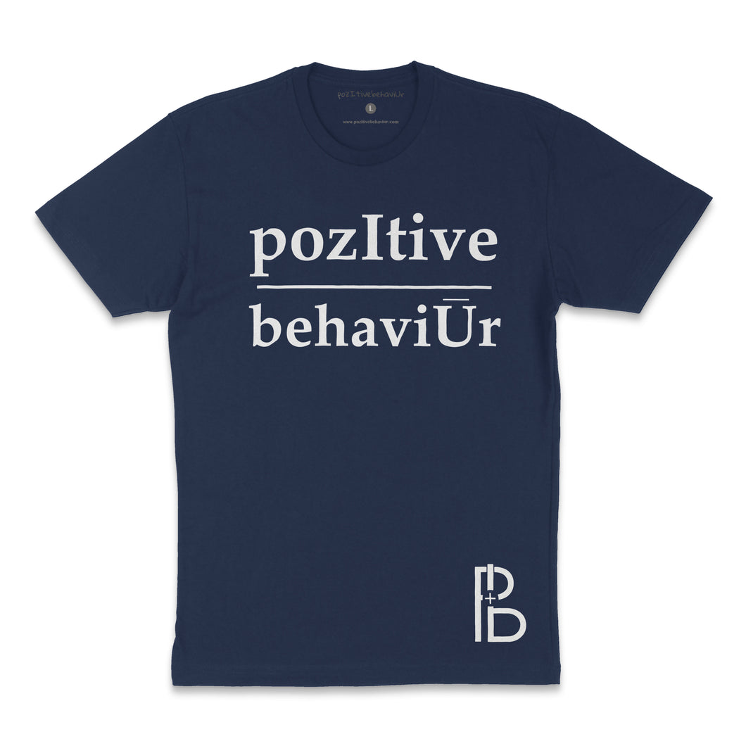 pozItive behaviŪr tee-Navy Blue