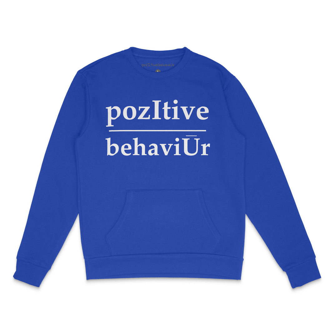 pozItive behaviŪr-Royal Blue Crew Neck with Pocket