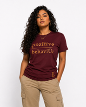 Load image into Gallery viewer, pozItive behaviŪr tee-Maroon
