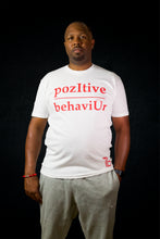 Load image into Gallery viewer, pozItive behaviŪr tee-White with Red
